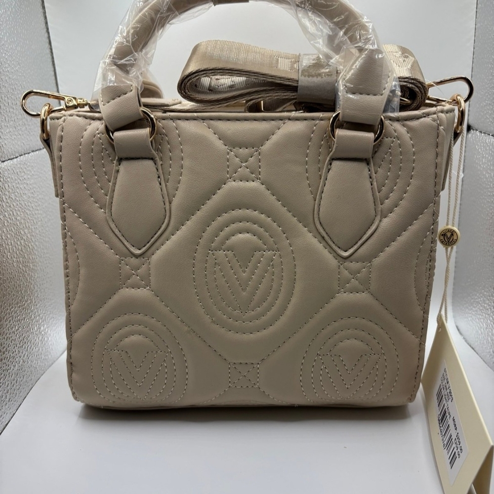 Valentino Orlandi Quilted Taupe Monogram Handbag - Picture 2 of 8